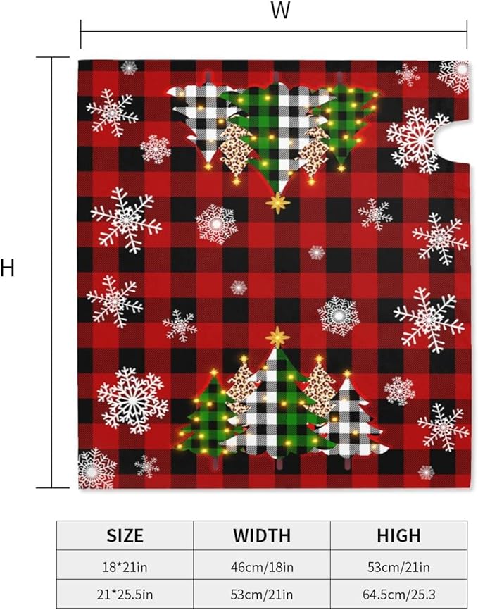 Giwawa Christmas Tree Mailbox Cover - Magnetic Red Black Buffalo Plaid - Large Winter Snowflakes - Oversized 25.5 x 21 - Happy New Year Post Letter Box Wrap