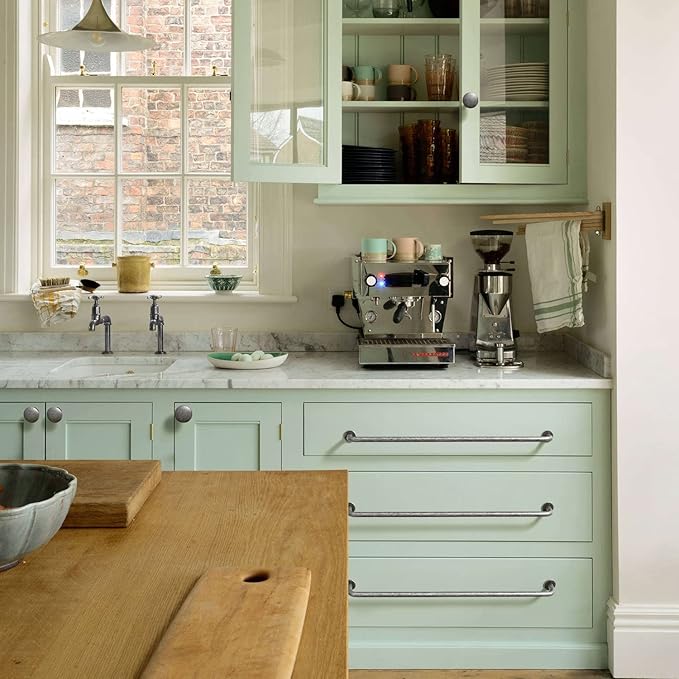 Goo-Ki 12.6" c-c Weathered Nickel Cabinet Handle Drawer Pulls, 6 Pack Antique Iron Bar Pull Kitchen Hardware for Appliance Closet Dresser Wardrobe Cupboard Furniture