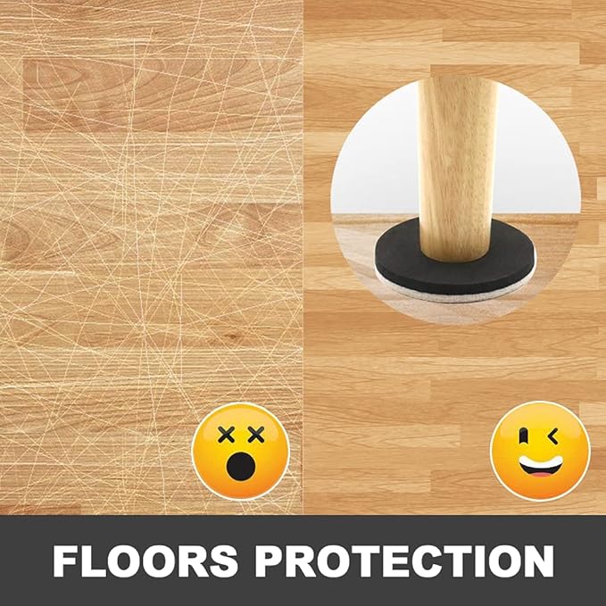 Furniture Sliders for Hardwood Floors 16 PCS - 3 1/2 inch Sliders for Moving Furniture – Felt Furniture Pads for Hardwood Floors