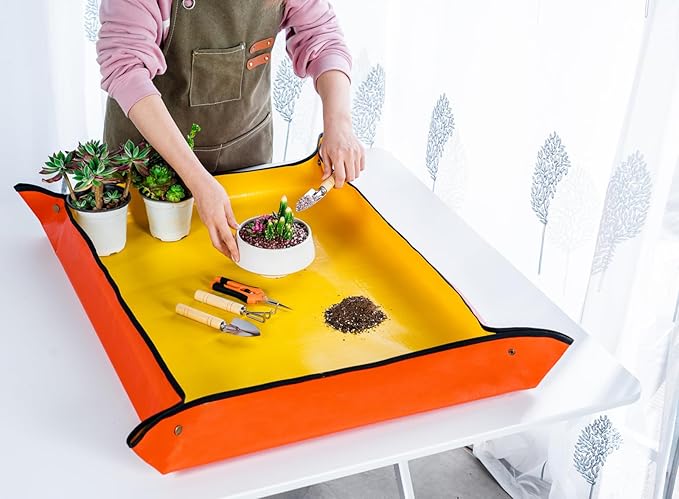 Josteve Plant Repotting Mat, 5Pcs Succulent Tools Mini Garden Small Gardening Tools Indoor, Pruning Shear Gardening Scissor, Hand kit for Bonsai, Cactus, Fairy, Houseplant Transplanting, Seedling