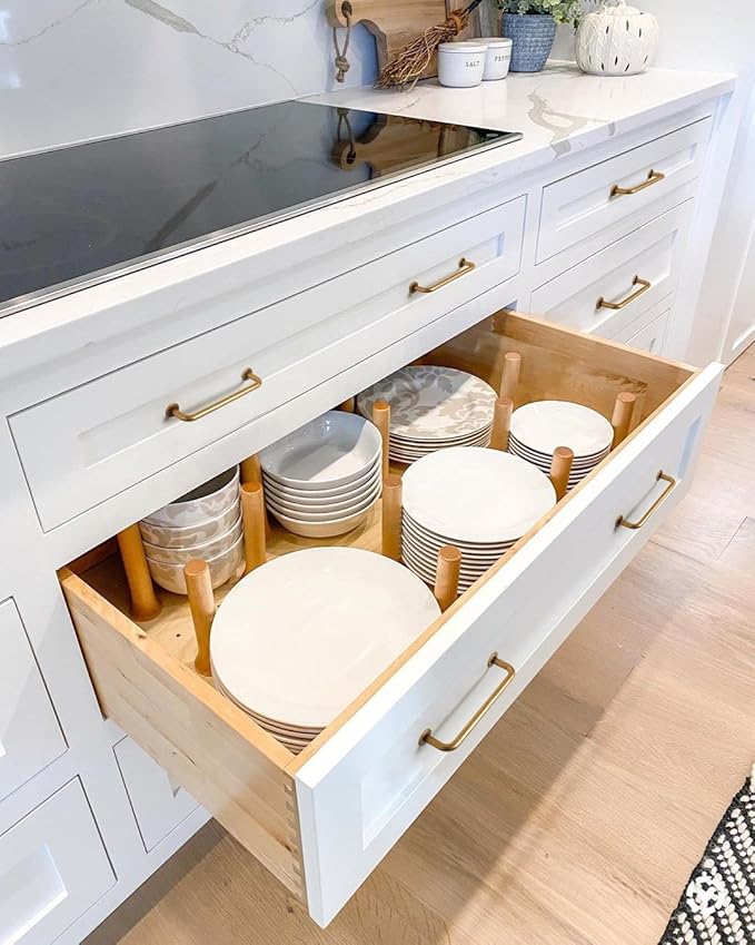 Goo-Ki 6 Pack Antique Brass Cabinet Pulls Drawer Handles, 6.3"(160mm) c-c Vintage Bronze Retro Brass Zinc Alloy Bar Pull Handle Kitchen Hardware for Furniture Cupboard