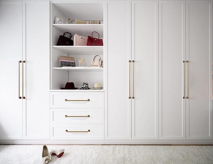 Goo-Ki 6 Pack Antique Brass Cabinet Handle Drawer Pulls, 12.6" c-c Vintage Bronze Retro Brass Appliance Pull Bar Handles Solid Zinc Alloy Kitchen Hardware for Cupboard Furniture