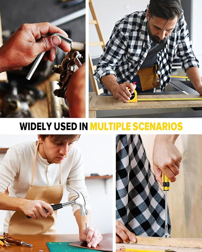 27pcs General Household Tool Kit Set, Home Repair and Mechanics Hand Tool Kit with Storage Case Ideal for Men and Women in Garage, Office, or College Dorm