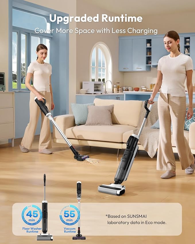 5-in-1 Combo Cordless Wet Dry Vacuum Cleaner - Lightweight Multi-Function Mop & Vacuum for Hard Floors & Carpets, Self-Propelled Vacuum Mop All in One for Whole-House Cleaning