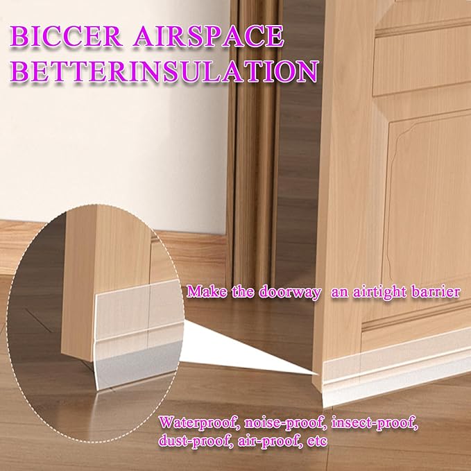 Weather Stripping Door Seal Strip for Gaps, Silicone Draft Stopper Adhesive Tape for Sliding Doors, Windows, Shower Glass, Soundproof Seal for Home Insulation, 32.8ft Roll White