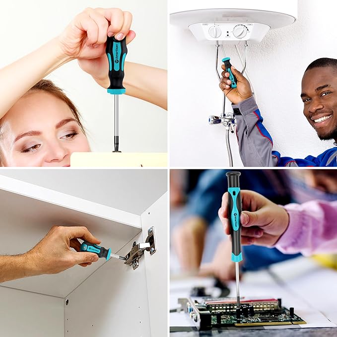 Magnetic Screwdrivers Set with Case, Amartisan 43-piece Includs Slotted, Phillips, Hex, Pozidriv,Torx and Precision Screwdriver Set, Magnetizer Demagnetizer Tools, Tools for Men (Blue))