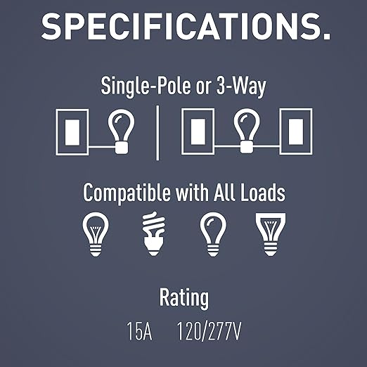 Legrand radiant TM873LACC10 15 Amp Rocker Wall Switch, 3-Way Decorator Light Switches, Light Almond (1 Count)