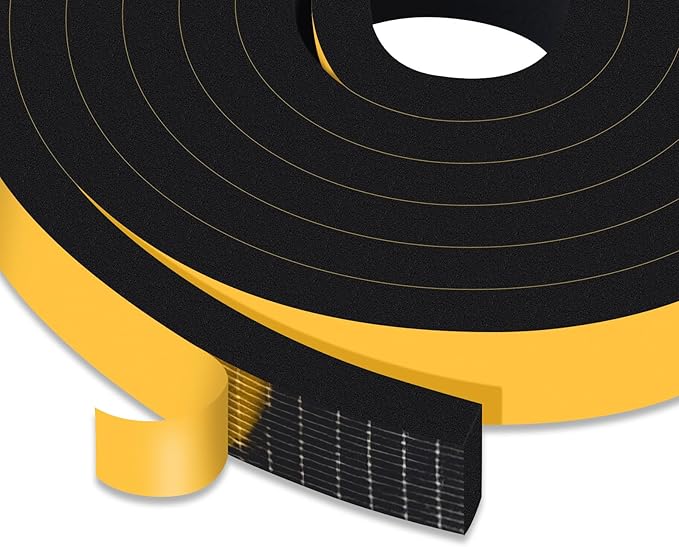 High Density Weather Stripping for Various Door Seal and Window Insulation, Single Sided Foam Strips Adhesive, SoundProof Weatherproof AC Seal Strip, Shock-Absorbing (3/4 in x 5/16 in x 13Ft)