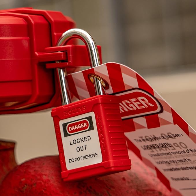 Lockout Tagout Locks with 2 Master Keys|12-Pack Red OSHA Loto Lock|Keyed Different & Laser Coding|Lock Out Padlock Kits for Machinery & Electrical Panels