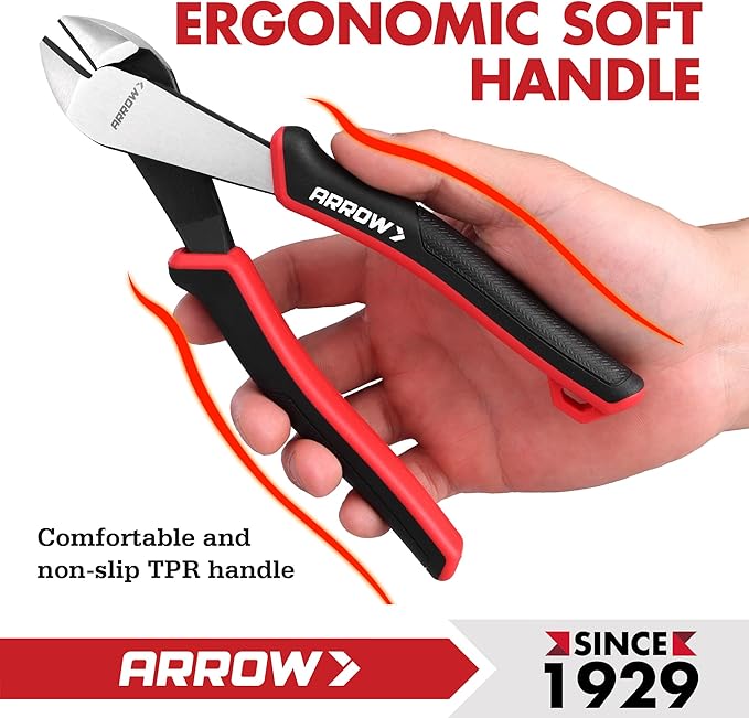 ARROW 4-Piece Pliers Set, Includes 8 Inch Diagonal, Long Nose, Slip Joint, 10 Inch Groove Joint Pliers, Ergonomic Anti-slip Handle, for Basic Repair