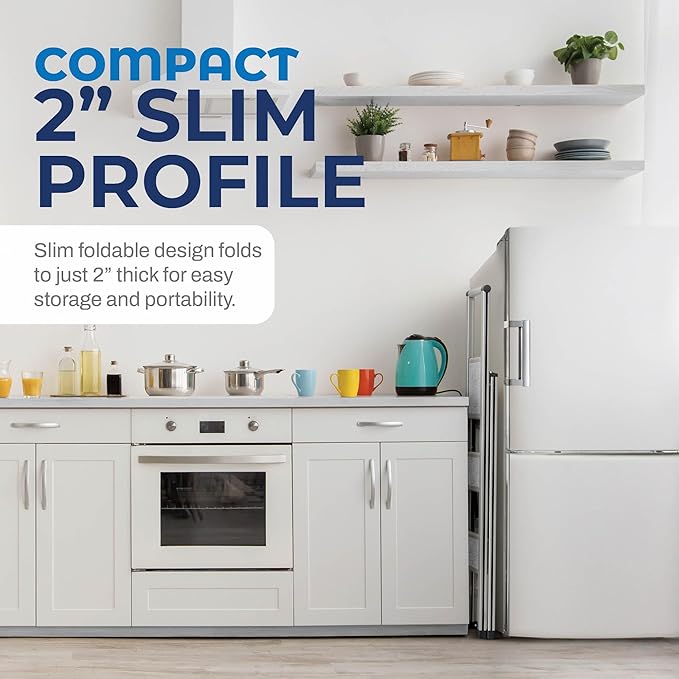 Step Ladder 3 Step Folding, Decorative - Beautiful Gray Wood & Silver Aluminum, Ultra Slim Profile, Anti Slip Steps, Sturdy-Portable for Home, Office, Kitchen, Photography Use,by SORFEY