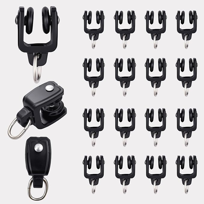 Bendable Ceiling Curtain Track Black Pulley 20pcs