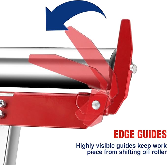 WORKPRO Folding Roller Stand Height Adjustable, Heavy Duty 250 LB Load Capacity, Outfeed Woodworking