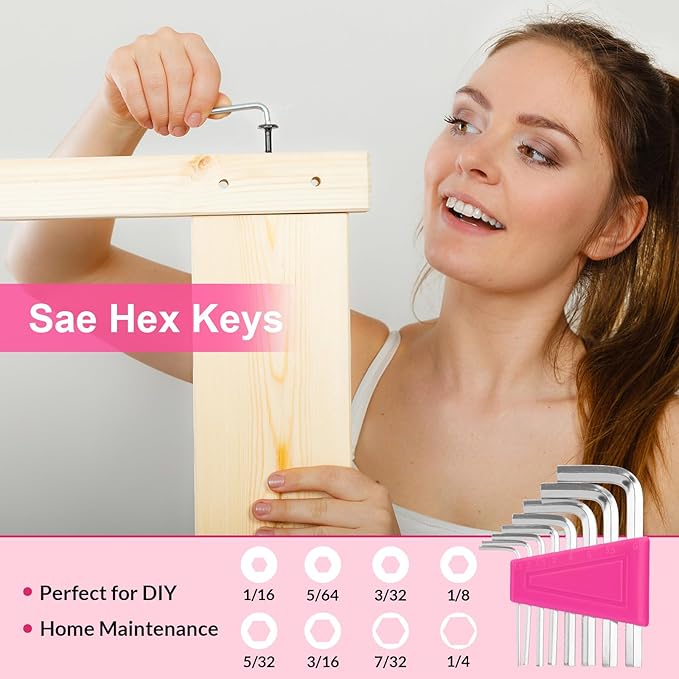 THINKWORK Pink Tool Set - 40 Piece General Household Hand Tool Kit with Storage Toolbox, Small Basic Tool Set Perfect for DIY, Home, Office, Garage and College Dormitory Use - Christmas Gift for Women