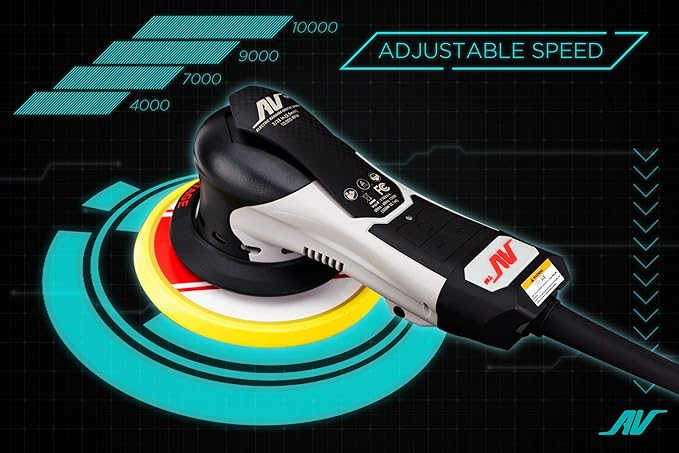 AirVANTAGE 5" Palm-Style, 2nd Generation Industrial Advanced Electric Sander Central-Vacuum with Low-Profile Pad (3/16- PSA Vinyl)