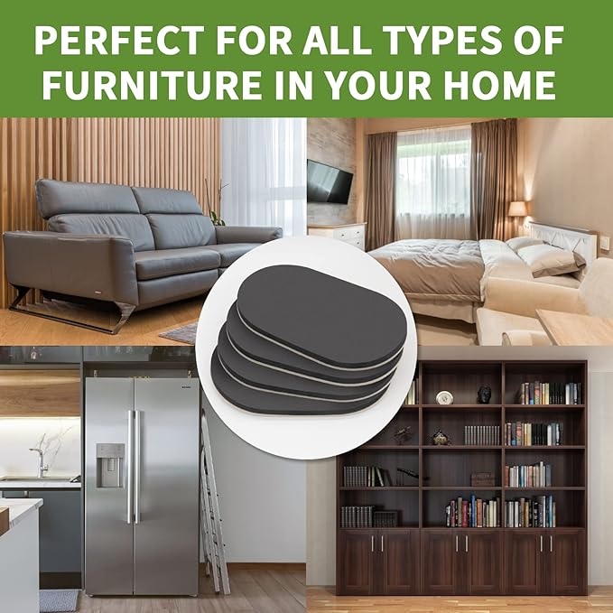 Furniture Sliders for Hardwood Floors 4 PCS - 9 1/2 inch Sliders for Moving Furniture – Felt Furniture Pads for Hardwood Floors