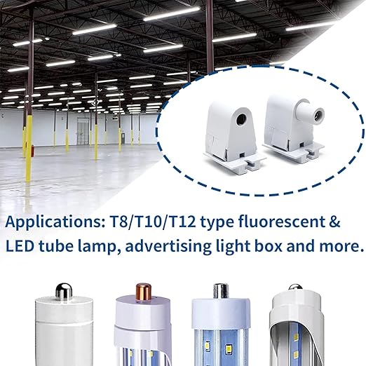 Surf turtle 2 Pair Tombstone Single Pin FA8 Base Holder Socket Connector with T8 T10 T12,for 8ft Light Emitting Diode Fluorescent Tube Light