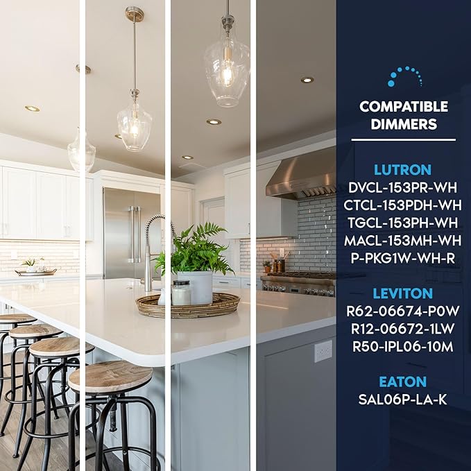 LUXRITE 4 Inch Ultra Thin LED Recessed Light with J-Box, 10W, 5 Color Options 2700K | 3000K | 3500K | 4000K | 5000K, Dimmable Wafer Lights, 750 Lumens, Brass Trim, Energy Star, IC Rated (4 Pack)