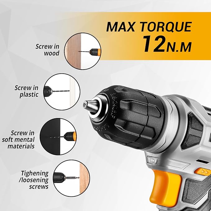 DEKOPRO Tool Set:Tool Kit with 8V Cordless Drill,Tool Box with Drill,Hand Drill Set for Men & Women,Home Tool Kits for House Repair,Handyman,DIY 126 Piece