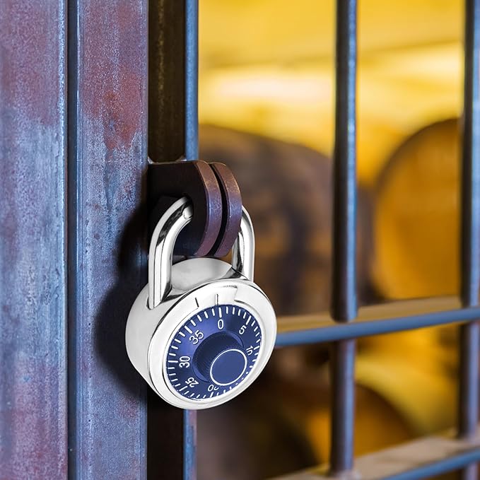 Combination Padlock,Lock for Gym and School Lockers Safe,Blue Turntable,Mini Combination Lock(Pack of 2)