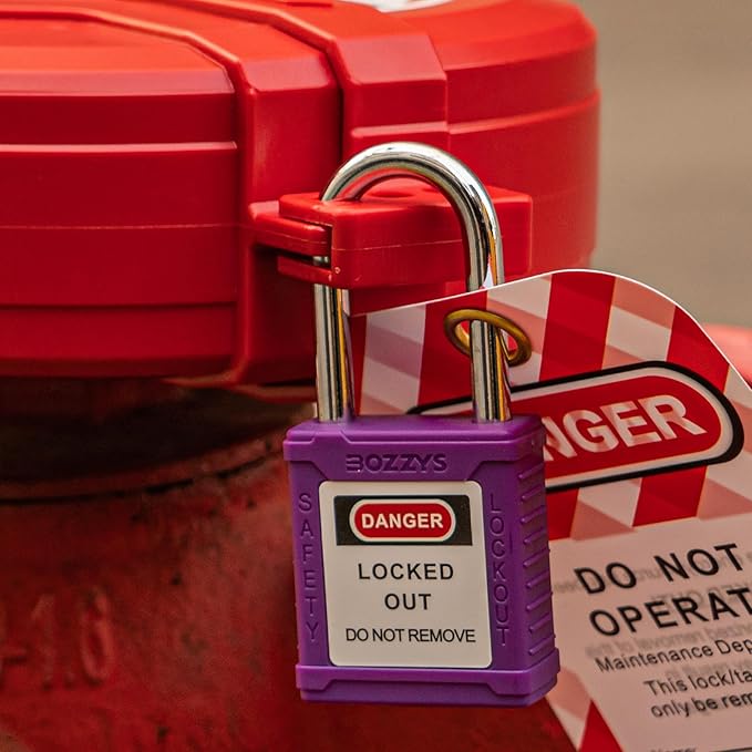 Lockout Tagout Locks 6-Pack|OSHA Purple Loto Locks Keyed Different|2 Keys/Lock for Industrial Machinery & Electrical Panels|Chrome Steel & Laser Coding