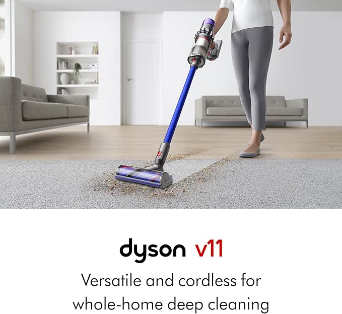Dyson V11 Cordless Stick Vacuum, Large, Nickel/Blue