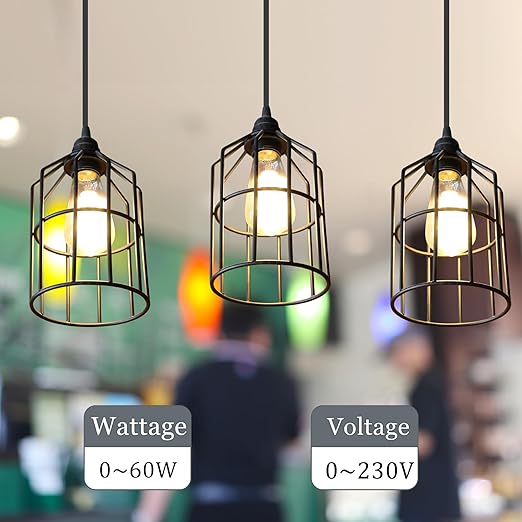 Plug in Pendant Light Cord - 16Ft Hanging Light Kit E26/E27 Light Socket Hanging Lantern Lamp Cord with On/Off Switch,Socket Rings, 2 Pack, Black