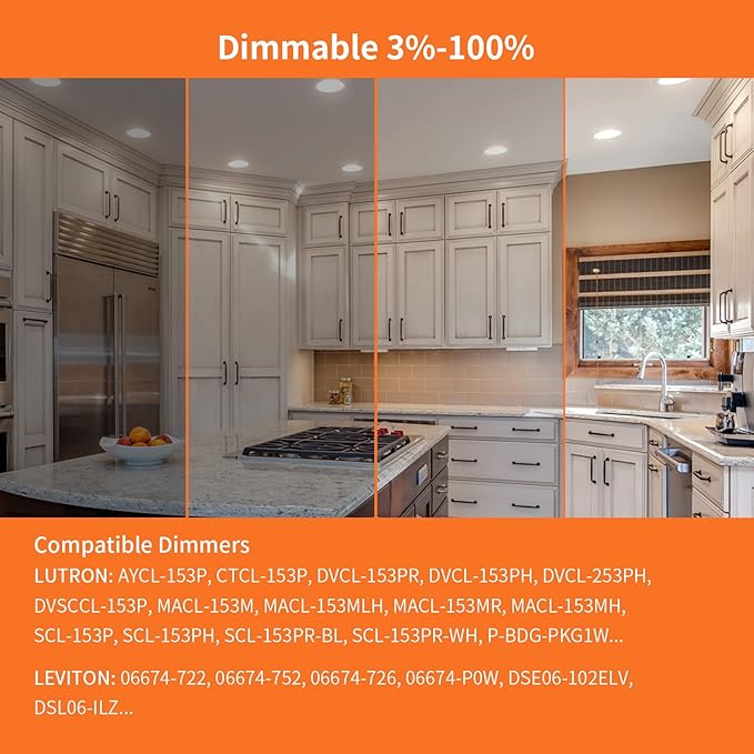 Meconard 6 Pack 4 Inch LED Recessed Ceiling Light with Junction Box, 2700K/3000K/3500K/4000K/5000K Selectable, 9W=75W 750LM, Dimmable Canless Downlights, ETL and Energy Star Listed