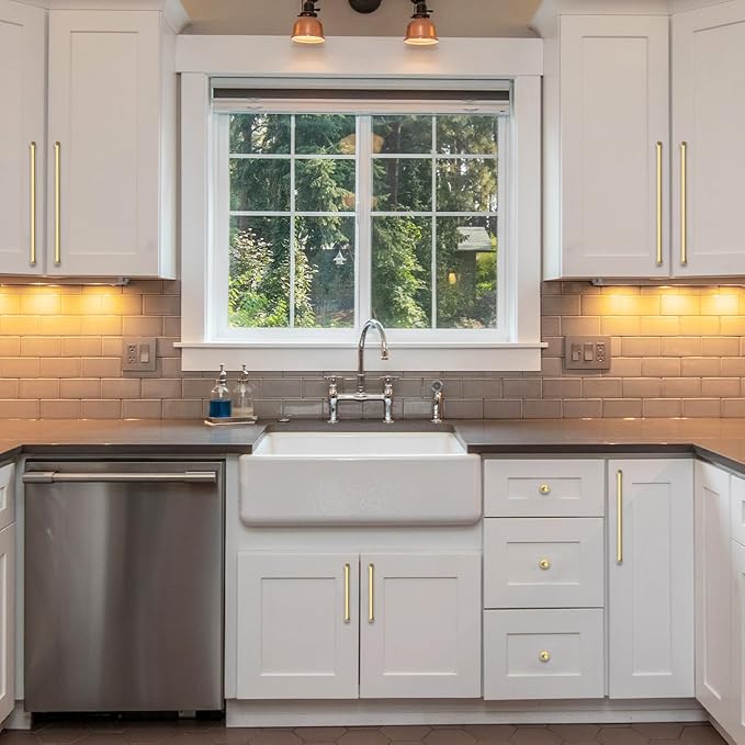 10 Pack 5 Inch Gold Cabinet Pulls - Kitchen Handles for Cabinets