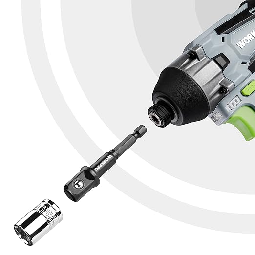 WORKPRO 3-Piece Socket Adapter Extension Set, 1/4, 3/8, 1/2-Inch Drive, 1/4-Inch Hex Shank, Impact Grade Extension Bit With Holder For Power Drill & Impact Driver