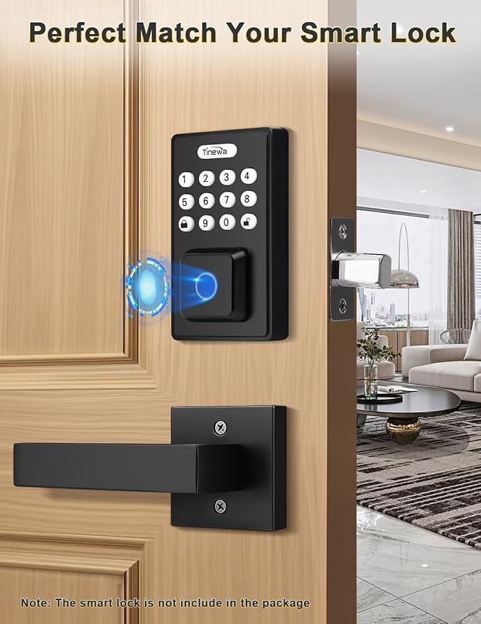 Dummy Door Handle for Left Hand and Right Hand, Square Black Door Konb for Closet, Non-Turning Single Side Pull, 1 Pack