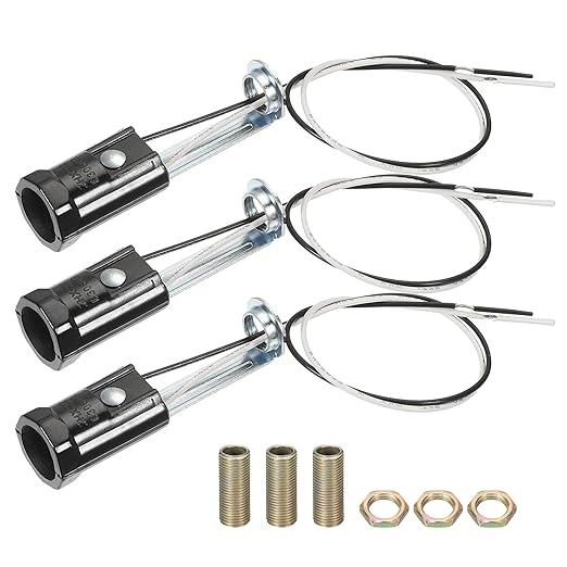 PATIKIL Candelabra Base Lamp Holder Light Socket, 3pcs UL Listed Keyless E12 Bulb Socket with 9.8" Wire Leads for E12 Incandescent LED Light Bulbs, 2.8" Tall