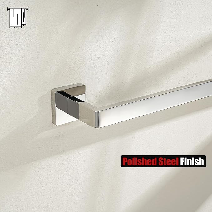 JQK Polished Towel Bar, Rounded Edges 32.36 Inch Towel Rack, 304 Stainless Steel Bathroom Wall Mount, Useable Length 30 Inch, TB250L30-CH