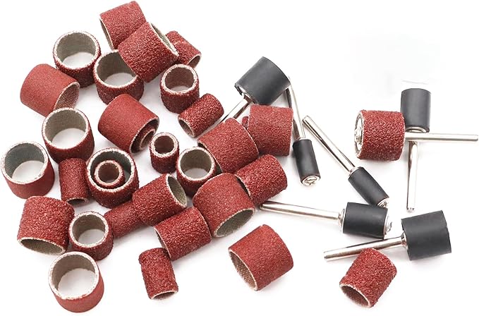 400 Pieces Sanding Drums Kit,Drum Sander Sleeves 376pcs (80 120 240 320 400 600Grit),24Pcs Drum Mandrels diameters,Sanding Bits Tool Accessories for Dremel Rotary Tool