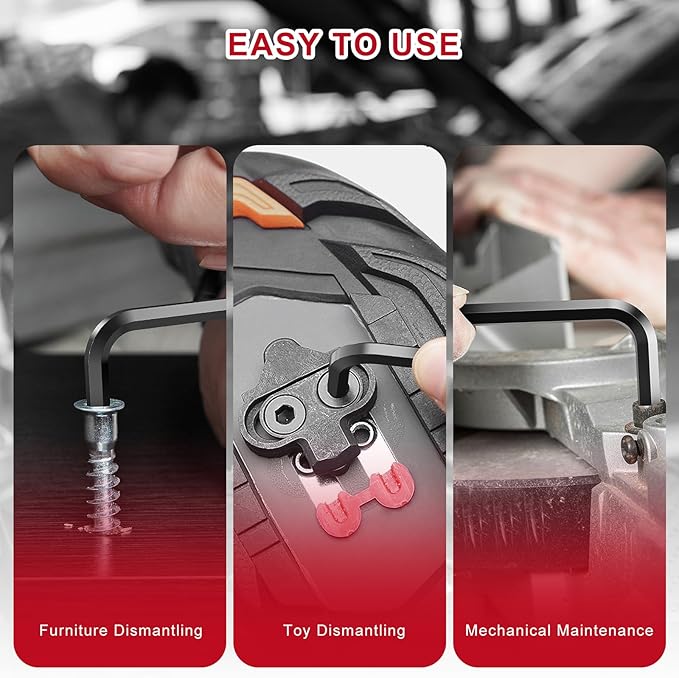 35-Piece Allen Wrench Sets Metric and Standard Hex Key Set, Allen Key Set, MM(0.7mm-10mm) SAE(0.028"-3/8), Chrome Vanadium Steel