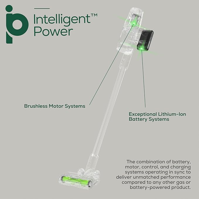 Greenworks 24V Deluxe Brushless (500W) Cordless Stick Vacuum, Ultra Lightweight, LED Lights, 4Ah USB-C Battery and 30-Minute Super Charger Included (White)