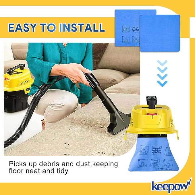 KEEPOW Shop Vac Filters Compatible with Stanley 1-6 Gallon Wet/Dry Vacuums SL18910P-3, SL18129, SL18133, Part# 25-1201 (1 Pack)