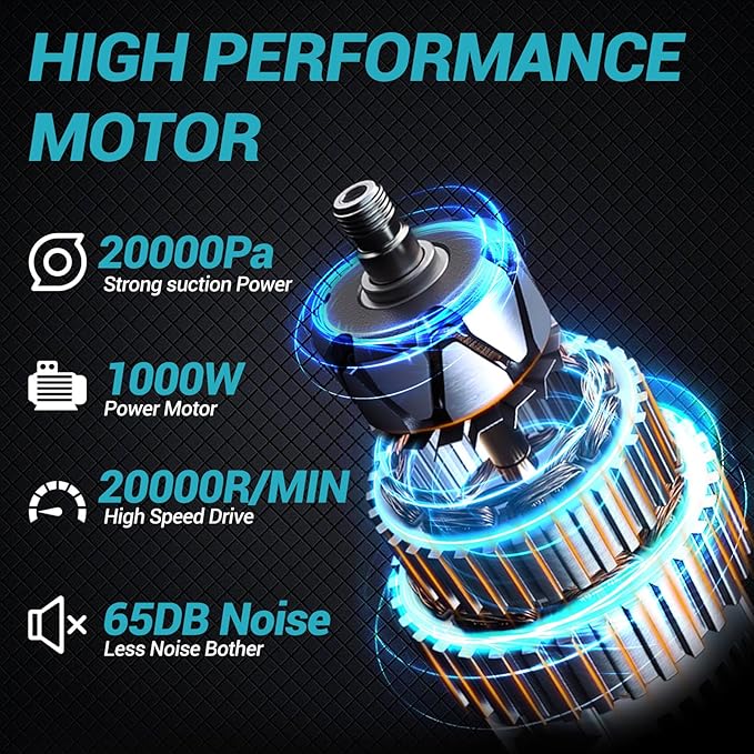 Cordless Vacuum Cleaner Compatible with 𝗠𝗔-𝗞𝗜𝗧𝗔 Battery, 20000Pa High Power Handheld Vacuum with HEPA Filter, 5 in 1 Portable Electric Vacuum With LED Light for Carpets, Floors&Cars (No Battery)