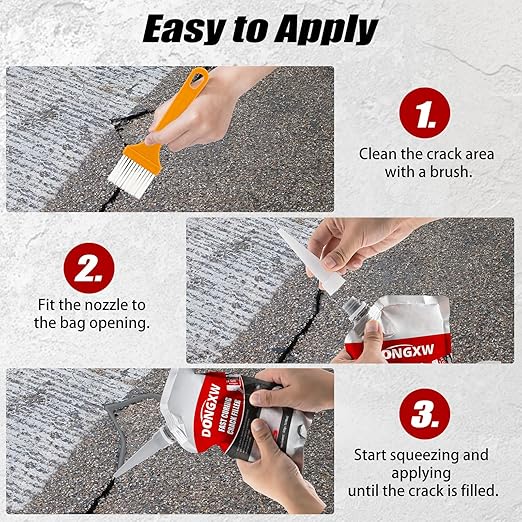 Concrete Crack Filler 5Pcs – Quick-Drying Waterproof Cement Crack Filler Repair Sealant, Concrete Repair Adhesive for Joints, Walls, Sidewalk, and Foundation(Grey)