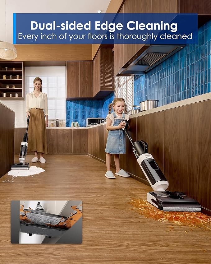 Tineco Wet Dry Vacuum Cleaners, Floor One Switch i5 Stretch Breeze 2-in-1 Cordless Vacuum for Multi-Surface, 20KPa Powerful Floor Cleaner Mop with Long Runtime