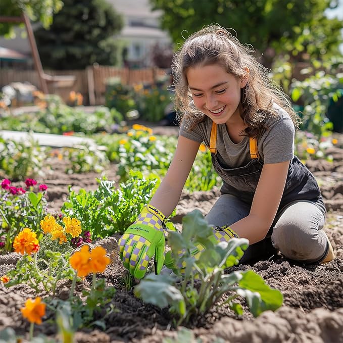 Leather-Gardening-Gloves for Women,Thorn-Proof Work-Gloves for Weeding,Digging,Planting,Pruning Yard garden Gloves