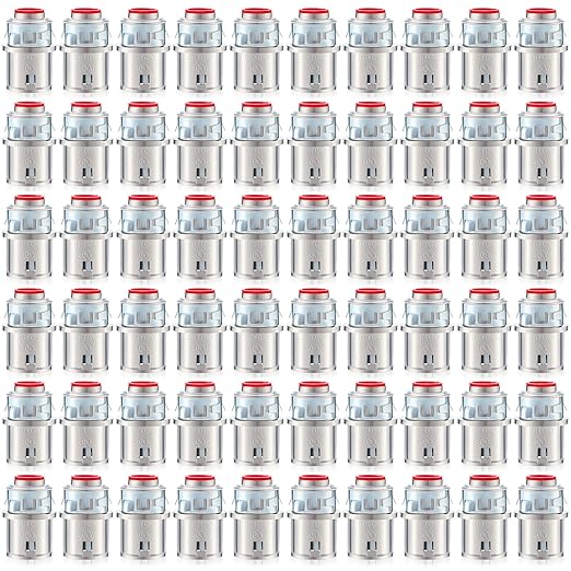 Metal-Clad Cable Connectors Zinc Electrical Conduit Connector 3/8" Snap in Connectors for Steel and Aluminum Cable(60 Pack)