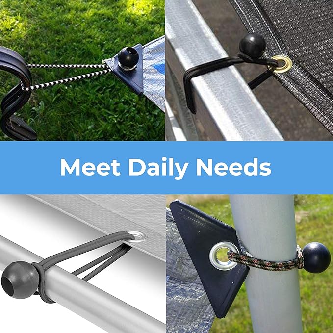 Cartman 90 Pack 6 Inch Ball Bungee Cords Canopy Ties with Elastic String for Canopy, Tarp, Straps, Tent, Black