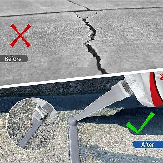 Concrete Crack Filler, Slab Concrete Crack Waterproof Repair Sealant, Weather-Resistant Caulking Glue, Quick-Drying Sealing Adhesive(6 pcs)