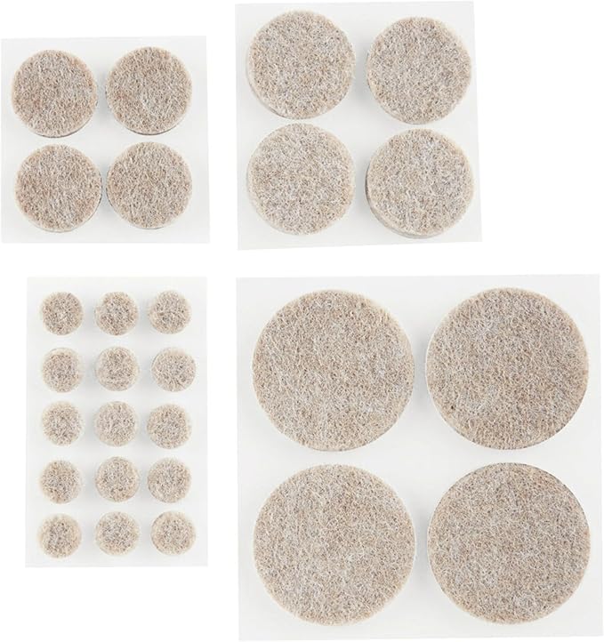 Scotch Felt Pads, Felt Furniture Pads for Protecting Hardwood Floors, Beige, Multi-Pack, 16-3/4 in., 16-1 in., 4-1.5 in., Round, 36 Pads Total
