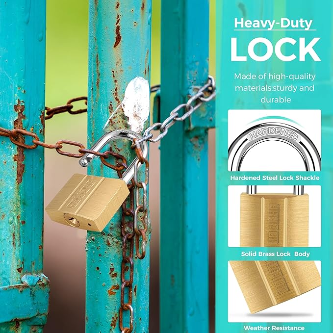 81/40-1P Brass Keyed Padlock (Waterproof, Solid Brass Lock) for Sheds, Storage Unit, School, Gym Locker, Fence, Toolbox, Hasp, Storage - 1-9/16 in. (40 mm)