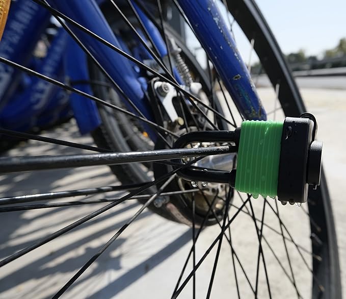 Colored Waterproof Padlocks, Heavy Duty Laminated Steel Lock with Green Plastic Covered, Keyed Alike Outdoor Locks, Can Be Used as Lockout Tagout Lock, Long Padlocks, Pack of 12