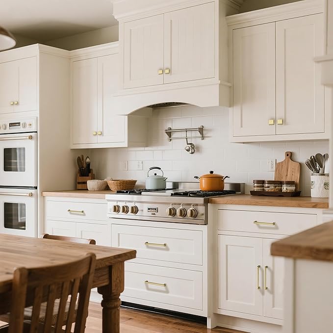 10 Pack 6.3 Inch(160mm) Hole Center Brushed Champagne Bronze Modern Cabinet Pulls Kitchen Cabinet Handles Kitchen Cabinet Hardware Timeless Drawer Pulls for Dresser Wardrobe, Champagne(6.3x10)