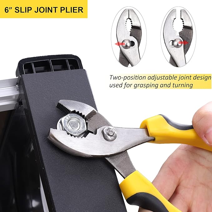 TOPLINE 5-Piece Pliers Set, Pliers Tool Set Included 8" Groove Joint, 7" Linesman, 6" Long Nose, 6" Slip Joint, 6" Diagonalfor Basic Home Maintenance