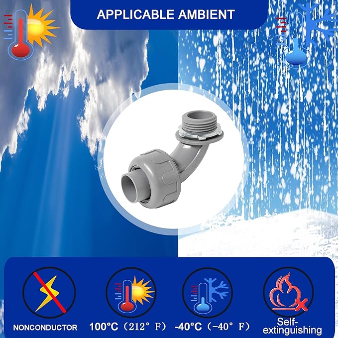 (1" Conduit Elbow 10 Pack) Yariwiz 1 inch Plastic Liquid Tight Conduit 90 Degree Elbow